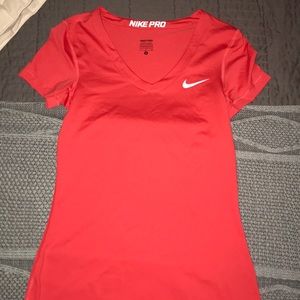 Nike Pro red athletic shirt